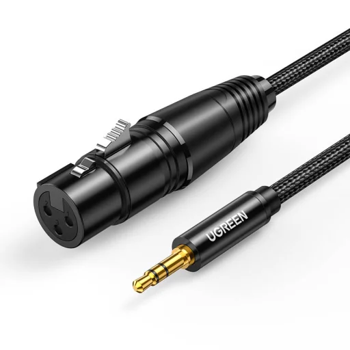 Ugreen AV182 XLR anya-3.5mm jack dugós kábel - 2 m (fekete) - 1