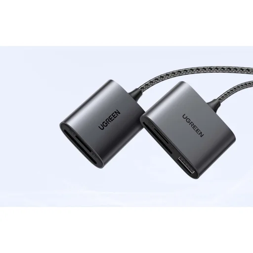 Ugreen CM387 USB-C HUB elosztó adapter, microSD/SD kártyaolvasó + USB-A (fekete) - 2