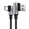 Ugreen US176 USB - USB-C kábel, 90 fokban döntött, 3A, 2m (fekete) thumbnail