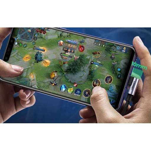 Ugreen US176 USB - USB-C kábel, 90 fokban döntött, 3A, 2m (fekete) - 3