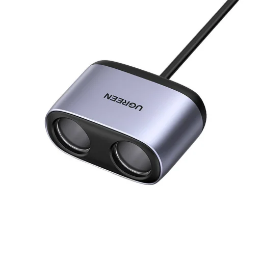 Ugreen CD252 Autós töltő két szivargyújtó aljzattal, USB + USB-C, 120W (szürke) - 3