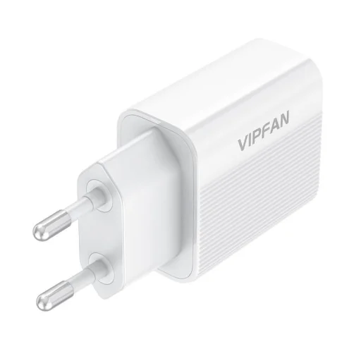 Vipfan E01 fali hálózati töltő adapter, 1x USB, 2,4A + micro USB kábel (fehér) - 3
