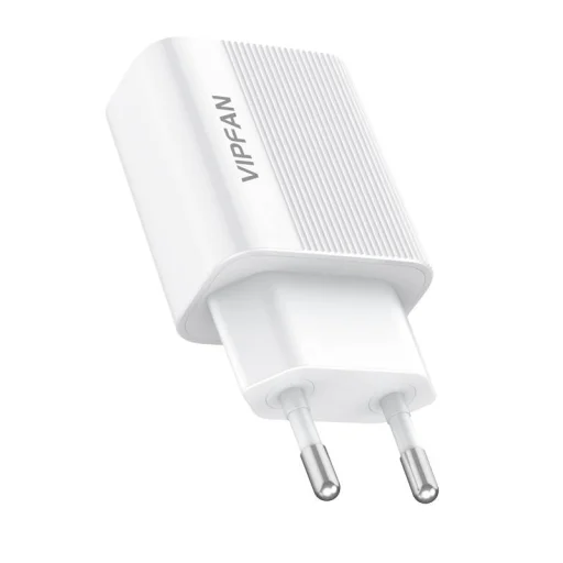 Vipfan E01 fali hálózati töltő adapter, 1x USB, 2,4A + micro USB kábel (fehér) - 4