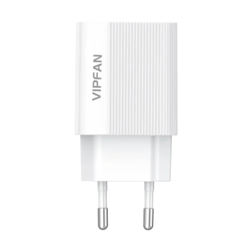 Vipfan E01 fali hálózati töltő adapter, 1x USB, 2,4A + micro USB kábel (fehér) - 5