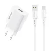 Vipfan E01 fali hálózati töltő adapter, 1x USB, 2,4A + USB-C kábel (fehér) thumbnail