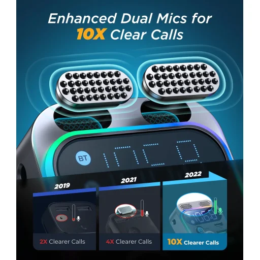 Joyroom JR-CL16 Bluetooth FM transmitter USB + USB-C, 48W (fekete) - 3