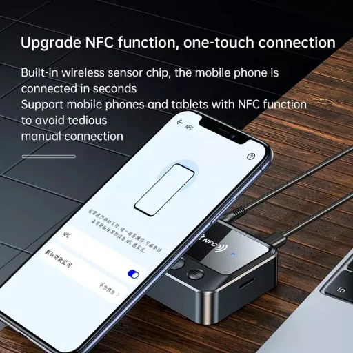 HIGI 3.5mm AUX 3.5mm RCA vezeték nélküli NFC adapter Bluetooth 5.0 audio vevő (C51) - 5