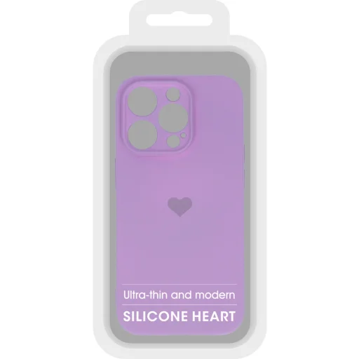iPhone 14 Plus Vennus szilikon tok szív mintával lila - 4