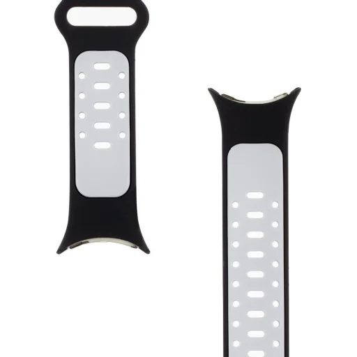 Google Pixel Watch Tactical 832 Double szilikon óraszíj fekete/szürke - 3