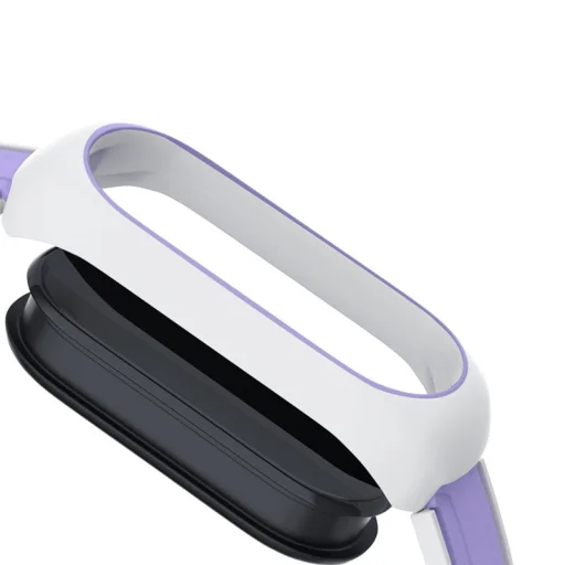 Xiaomi Mi Band 6 / 5 / 4 / 3 Dual Color óraszíj fehér/lila - 3