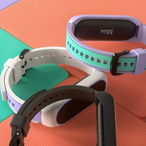 Xiaomi Mi Band 6 / 5 / 4 / 3 Dual Color óraszíj fehér/lila - 4