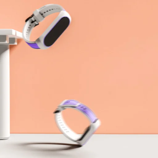 Xiaomi Mi Band 6 / 5 / 4 / 3 Dual Color óraszíj fehér/lila - 5