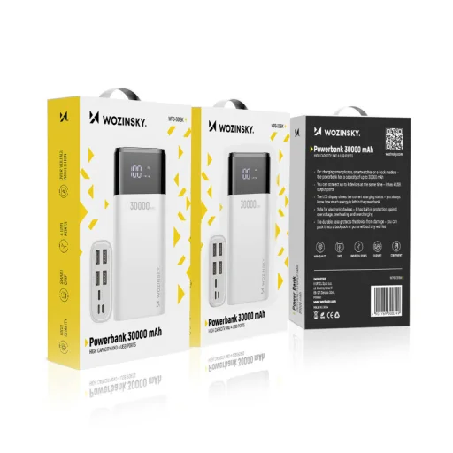 Wozinsky powerbank 30000mAh Li-Ion 4 x USB LCD kijelzővel 2A fehér (WPB-001WE) - 4