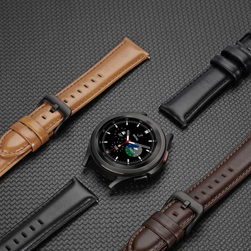 Samsung Galaxy Watch/Huawei Watch/Honor Watch (20 mm) Dux Ducis bőr óraszíj sötétbarna - 4