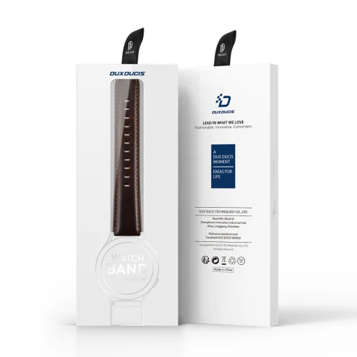 Samsung Galaxy Watch/Huawei Watch/Honor Watch (20 mm) Dux Ducis bőr óraszíj sötétbarna - 6