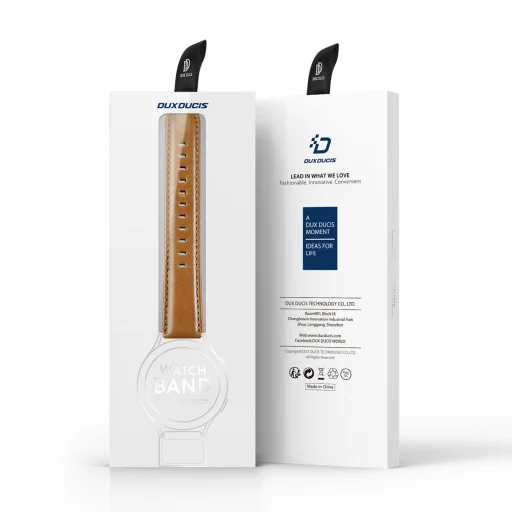 Samsung Galaxy Watch/Huawei Watch/Honor Watch (20 mm) Dux Ducis bőr óraszíj barna - 2