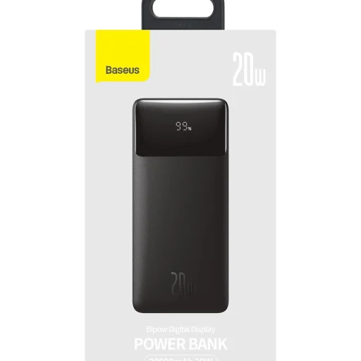 Baseus Bipow Gyorstöltő Power Bank 20000mAh 20W fekete + USB-A - Micro USB 0,25m kábel fekete (PPBD050501) - 6