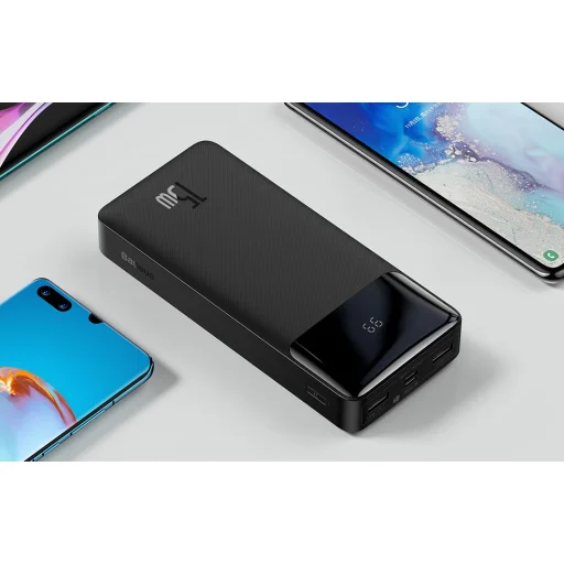 Baseus Bipow 30000mAh powerbank kijelzővel 15W + USB-A - Micro USB kábel 0,25m fekete (PPBD050201) - 6