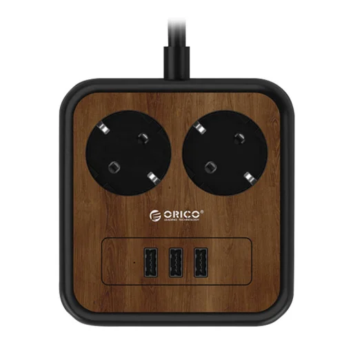 Orico hálózati elosztó 2 AC aljzattal, 3x USB, 1.4m, 2500 W - 1