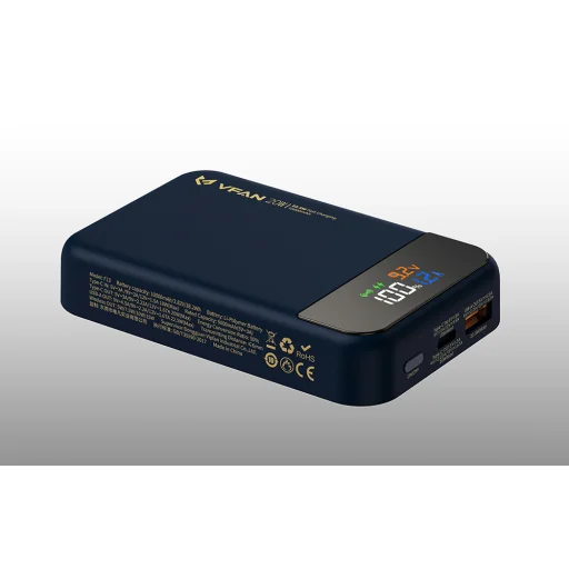 Vipfan F13 Powerbank mágneses vezeték nélküli töltéssel (MagSafe), 22.5W 10000 mAh (kék) - 7