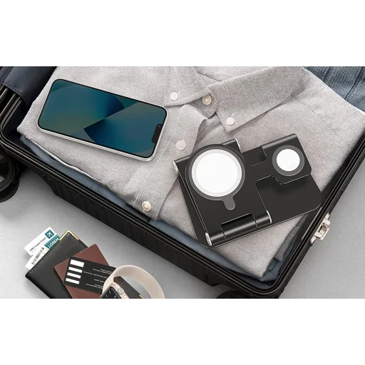 Omoton MS03 mobiltelefon állvány, telefonállvány és óraállvány töltőtartóval - 3