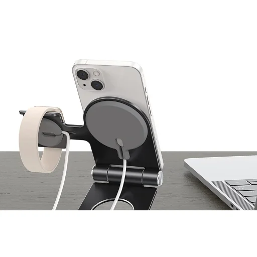 Omoton MS03 mobiltelefon állvány, telefonállvány és óraállvány töltőtartóval - 5