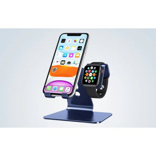 Omoton CW01 mobiltelefon állvány, telefonállvány és óraállvány (tengerészkék) - 4