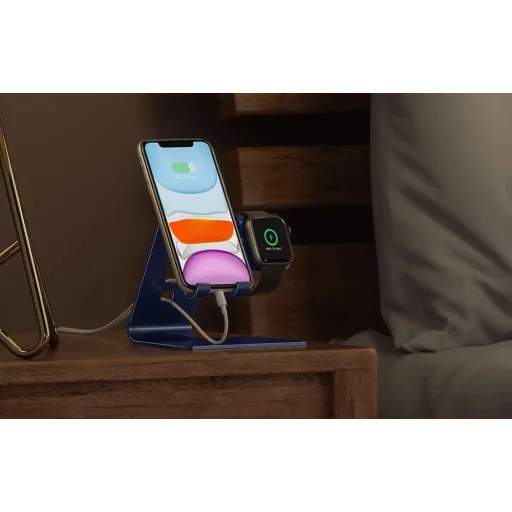 Omoton CW01 mobiltelefon állvány, telefonállvány és óraállvány (tengerészkék) - 5