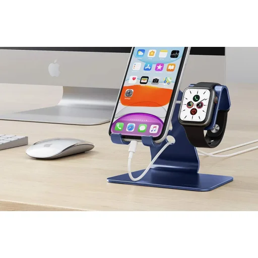 Omoton CW01 mobiltelefon állvány, telefonállvány és óraállvány (tengerészkék) - 6