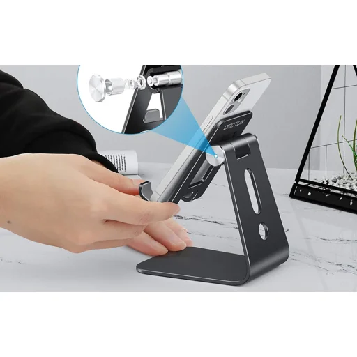 Omoton C3 állítható mobiltelefon állvány, telefonállvány (fekete) - 6