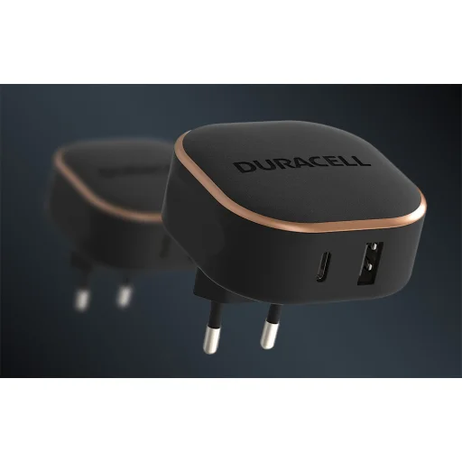 Duracell hálózati töltő adapter USB-A + USB-C 30W PD (fekete) - 2