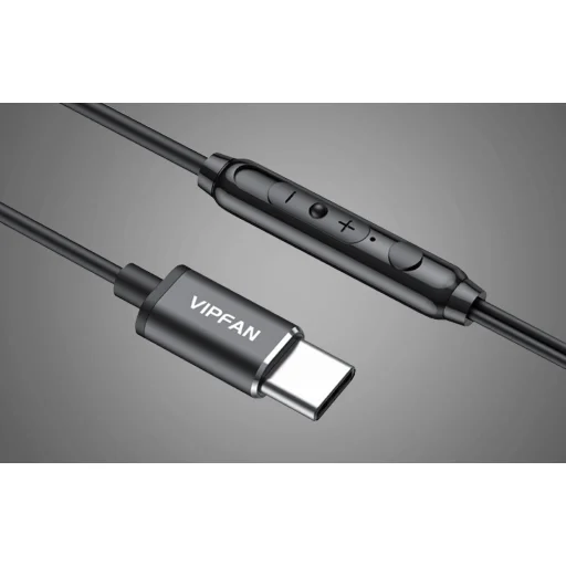Vipfan M11 vezetékes fülhallgató, USB-C (fekete) - 6