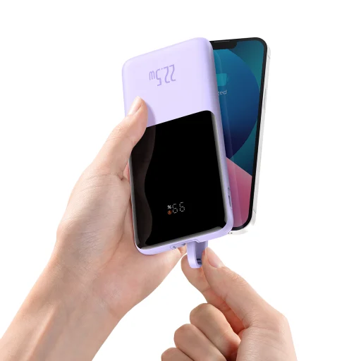 Baseus Elf Powerbank 10000 mAh 22.5W + Type C - Lightning kábel lila - 4