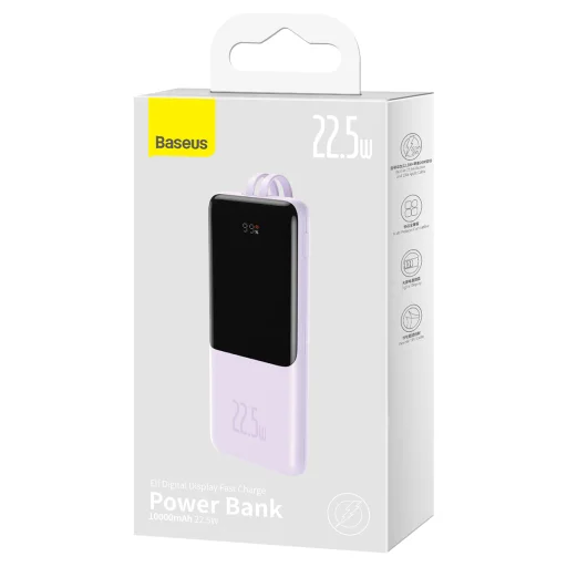 Baseus Elf Powerbank 10000 mAh 22.5W + Type C - Lightning kábel lila - 2
