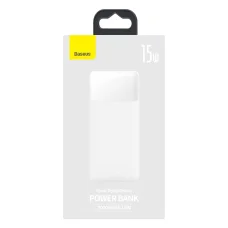 Baseus Bipow Power Bank 20000mAh 15W + USB-A - Micro USB 0,25m kábel fehér (PPBD050102)