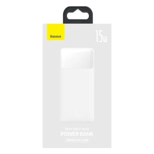 Baseus Bipow Power Bank 20000mAh 15W + USB-A - Micro USB 0,25m kábel fehér (PPBD050102) - 2