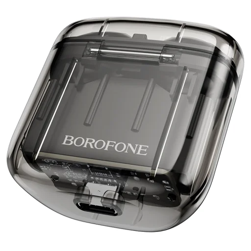 Borofone TWS BW23 Crystal Bean bluetooth fülhallgató átlátszó/fekete - 3