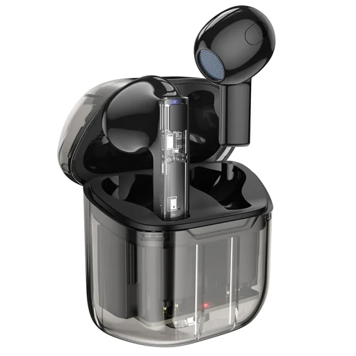 Borofone TWS BW23 Crystal Bean bluetooth fülhallgató átlátszó/fekete - 1