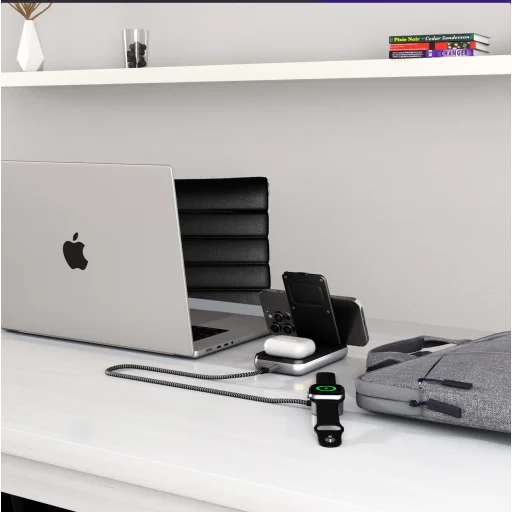 Satechi Duo vezeték nélküli töltő, Power Bank állvány 10000 mAh asztroszürke (ST-UCDWPBSM) töltőállomás, Airpods, iPhone - 6