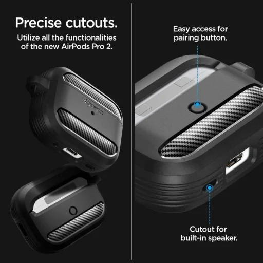 Spigen Rugged Armor AirPods Pro 1/2 tok matt fekete - 5