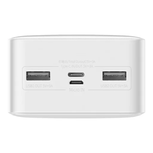 Baseus Bipow Powerbank, 30000mAh, 15W (fehér) (PPBD050202) - 6