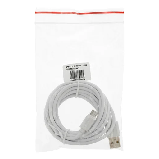 USB - micro USB gyorstöltő kábel 2m fehér - 3