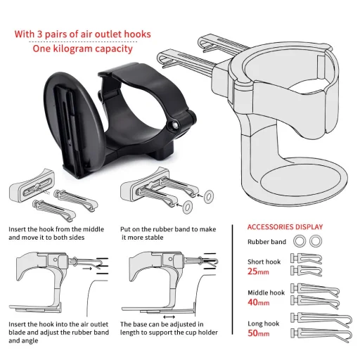 Autós pohártartó szellőzőrácshoz B1101 - 4