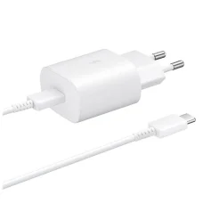 Samsung 25W hálózati töltő adapter EP-TA800EWE + EP-DA705BWE USB-C/USB-C kábel fehér