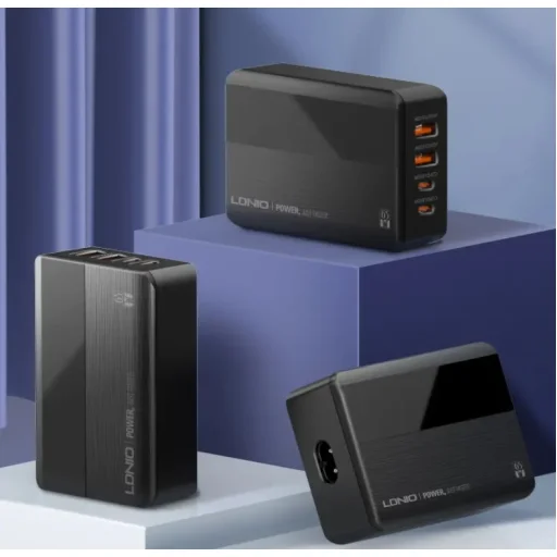 LDNIO A4808Q 65W hálózati töltő adapter 2x USB-A, 2x USB-C, QC4.0, PD3.0, LCD kijelzővel - 9