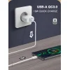LDNIO A2313C 18W hálózati töltő adapter USB-A, USB-C QC3.0 PD + 1m USB töltőkábel thumbnail