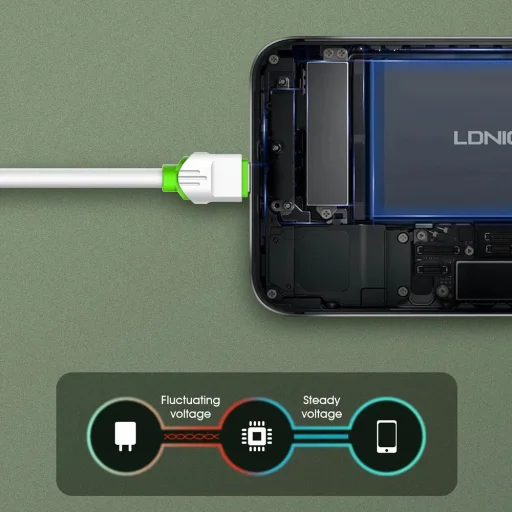 LDNIO LC95 3 az 1-ben 3.4A kompakt USB kábel (USB-A - USB-C + Lightning + micro USB) - 5