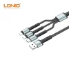 LDNIO LC93 3 az 1-ben USB töltőkábel 1.2m szürke (USB-A - USB-C + Lightning + micro USB) - 2
