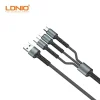 LDNIO LC93 3 az 1-ben USB töltőkábel 1.2m szürke (USB-A - USB-C + Lightning + micro USB) - 3