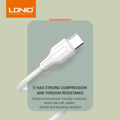 LDNIO LS541 USB-A - USB Type-C kábel 1m fehér 2.1 A - 2